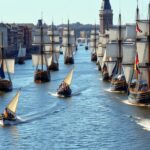 Optocht van historische schepen op Sail