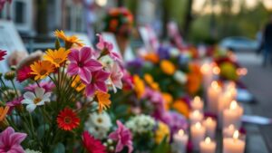 Bloemen na moord op Lisa in Amsterdam