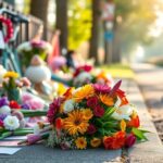 Bloemen ter nagedachtenis aan Lisa in Duivendrecht