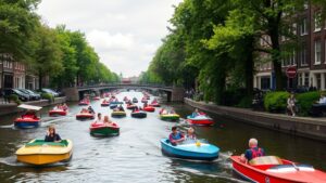 Pieremachocheltocht kleurt de Amsterdamse grachten