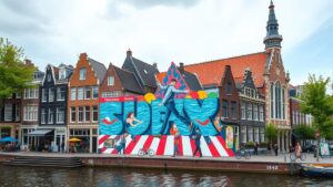 Kees de jongen krijgt muurschildering in de Jordaan