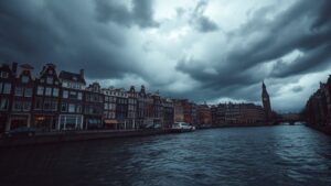 Onstuimig weer in Amsterdam: code geel afgegeven