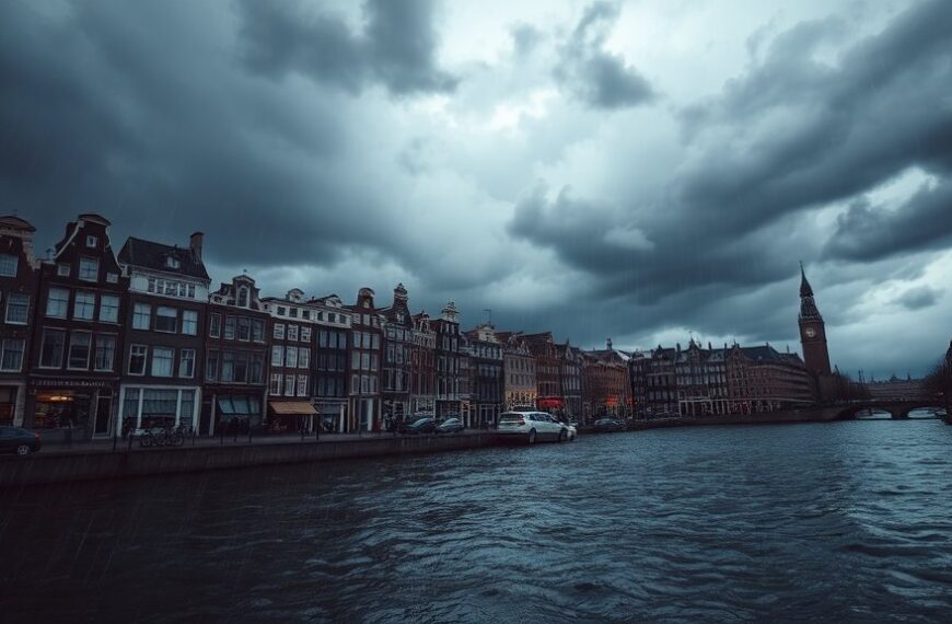 Onstuimig weer in Amsterdam: code geel afgegeven