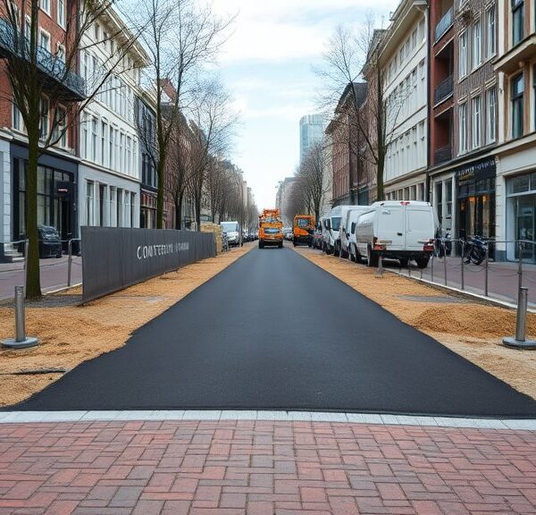 Vernieuwing wegdek Van Baerlestraat in Amsterdam