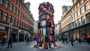 Kledinginzameling op Beursplein tijdens Fashion Week