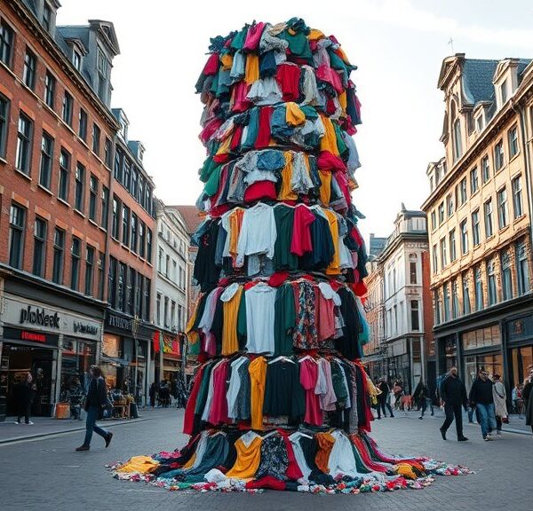 Kledinginzameling op Beursplein tijdens Fashion Week