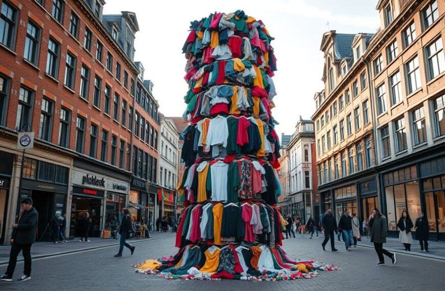 Kledinginzameling op Beursplein tijdens Fashion Week