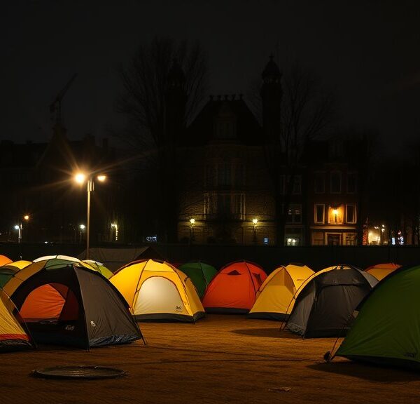 Daklozen in Amsterdam zetten eigen tentenkampen op