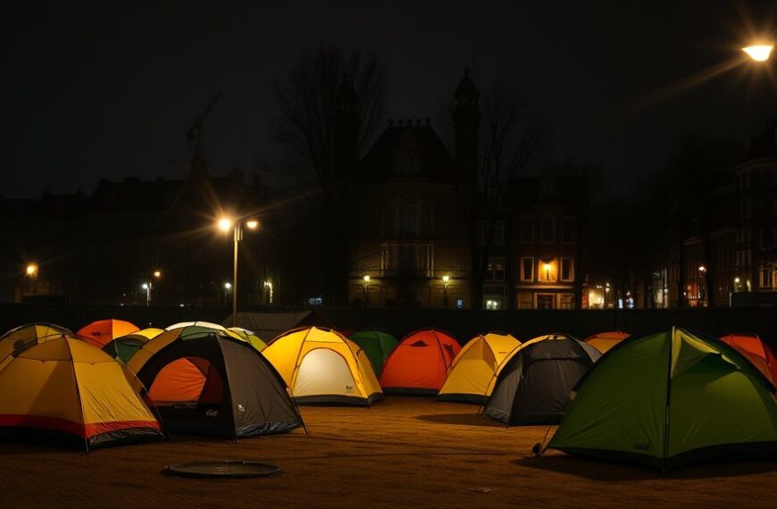 Daklozen in Amsterdam zetten eigen tentenkampen op