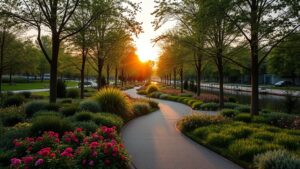 Park en boulevard bij Johan van Hasseltkanaal