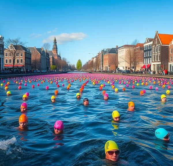 Duizenden zwemmen tegen ALS in Amsterdam
