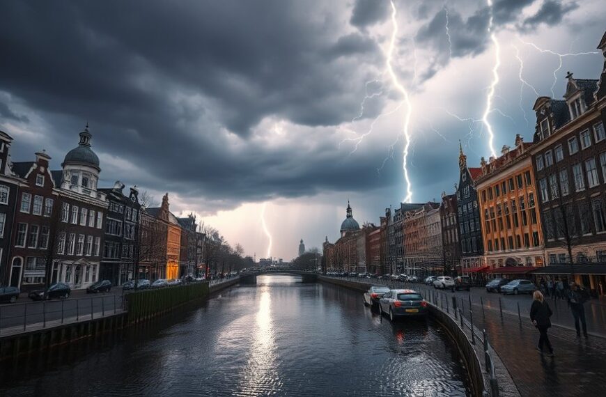 Onweersbui laat Amsterdam schitteren