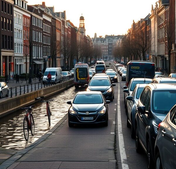 Verkeer vast door staatsbezoek in Amsterdam