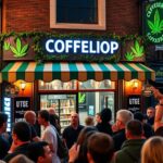 Drukte bij opening coffeeshop Mike Tyson in Amsterdam
