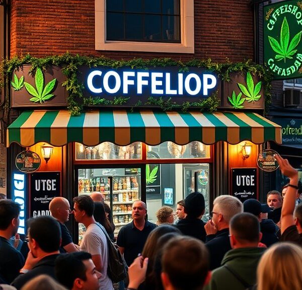 Drukte bij opening coffeeshop Mike Tyson in Amsterdam