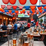 Feeststemming bij Pllek na winst Oranje
