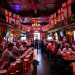 Engelse supporters vieren overwinning in Amsterdam