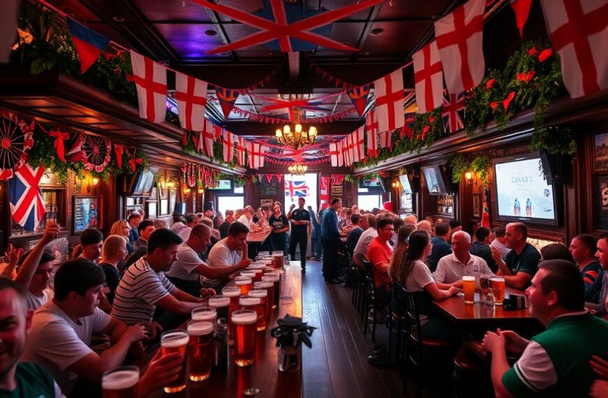 Engelse supporters vieren overwinning in Amsterdam