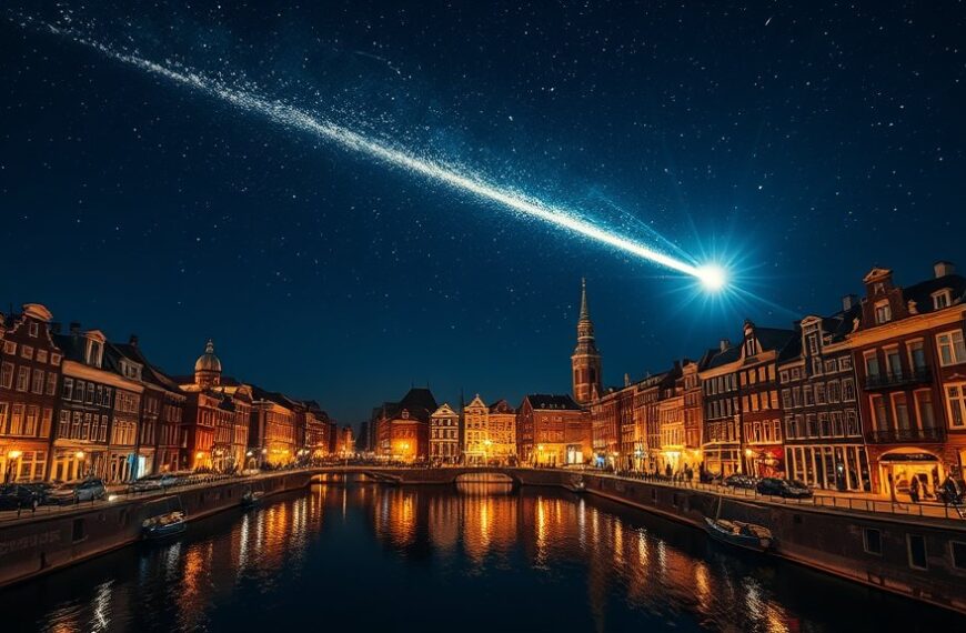 Mysterieuze lichtflits boven Amsterdam