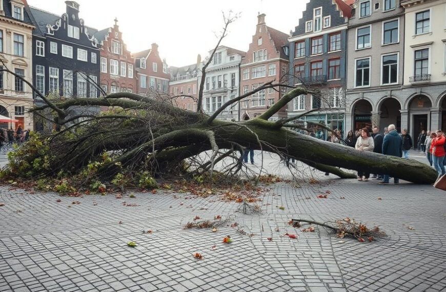 Omgevallen boom zorgt voor opschudding op de Dam