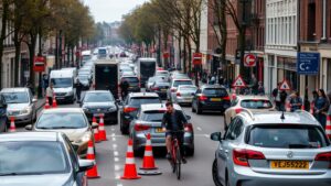 Verkeerschaos op Marnixstraat door omleidingen