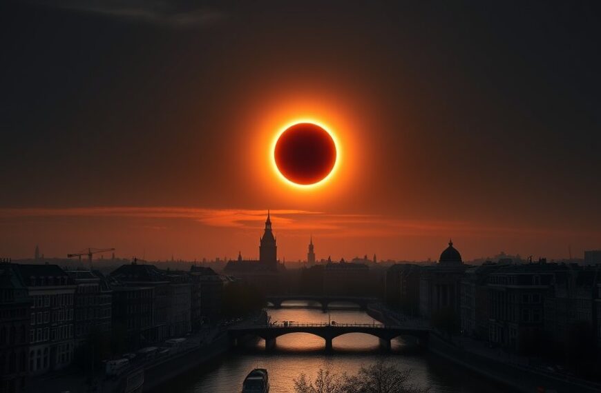 Grootse zonsverduistering zichtbaar boven Amsterdam