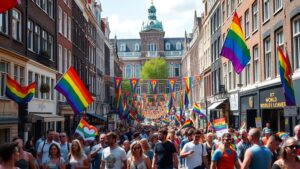 Duizenden lopen mee in Amsterdamse World Pride March