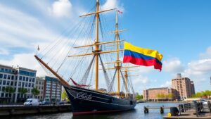 Colombiaans marineschip verwelkomt bezoekers in Amsterdam