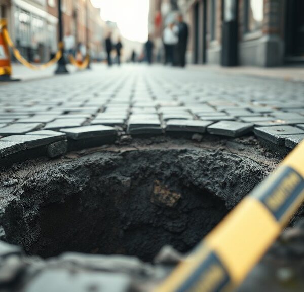 Sinkhole in de Runstraat: gevaar voor voetgangers