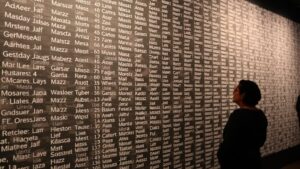 Kunstwerk met namen van kinderen uit Gaza in&hellip;